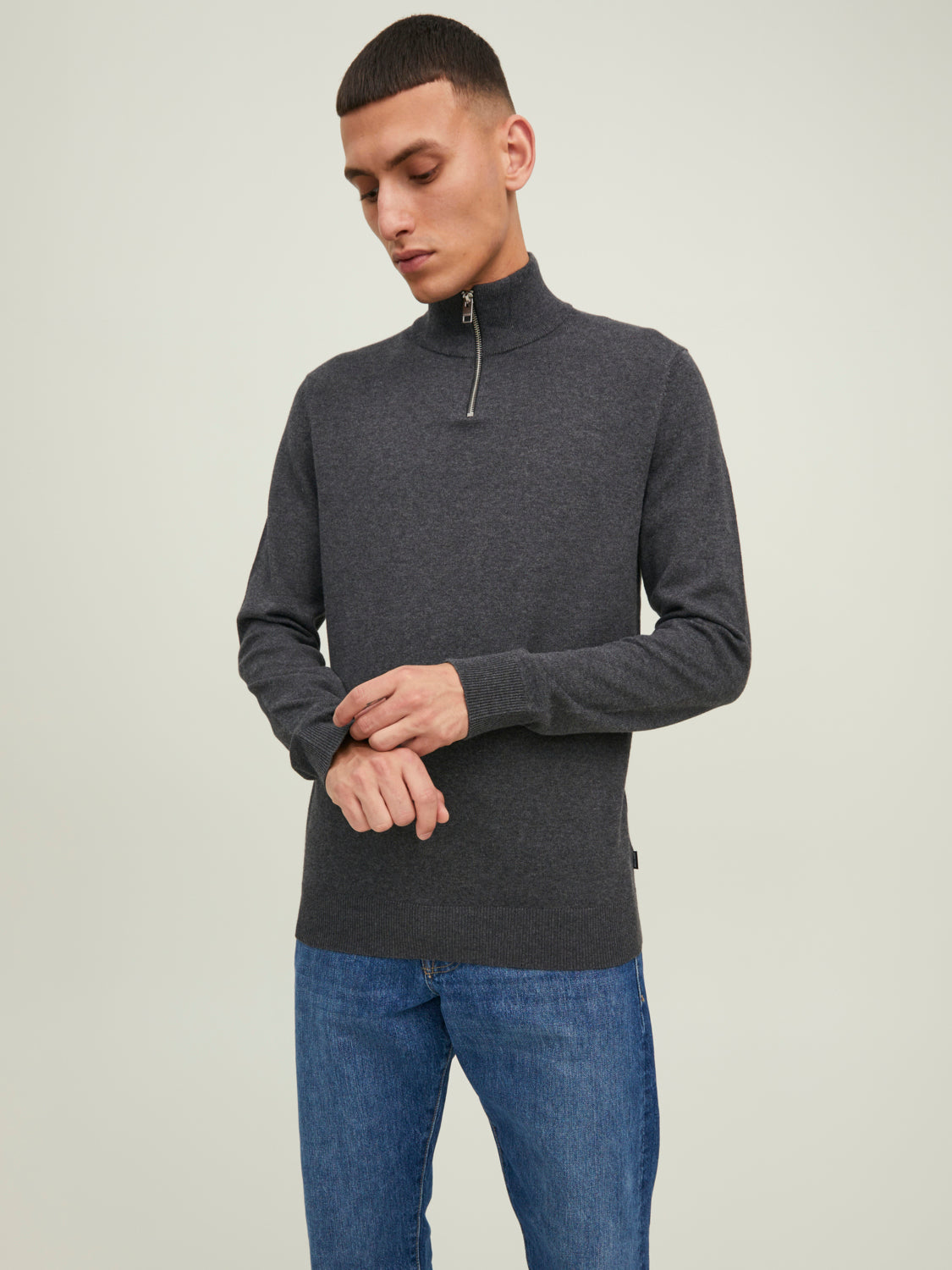 JJEEMIL Pullover - Dark Grey Melange